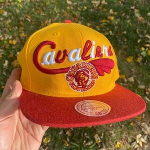 Cleveland Cavaliers Mitchell & Ness SnapBack Hat Red Yellow